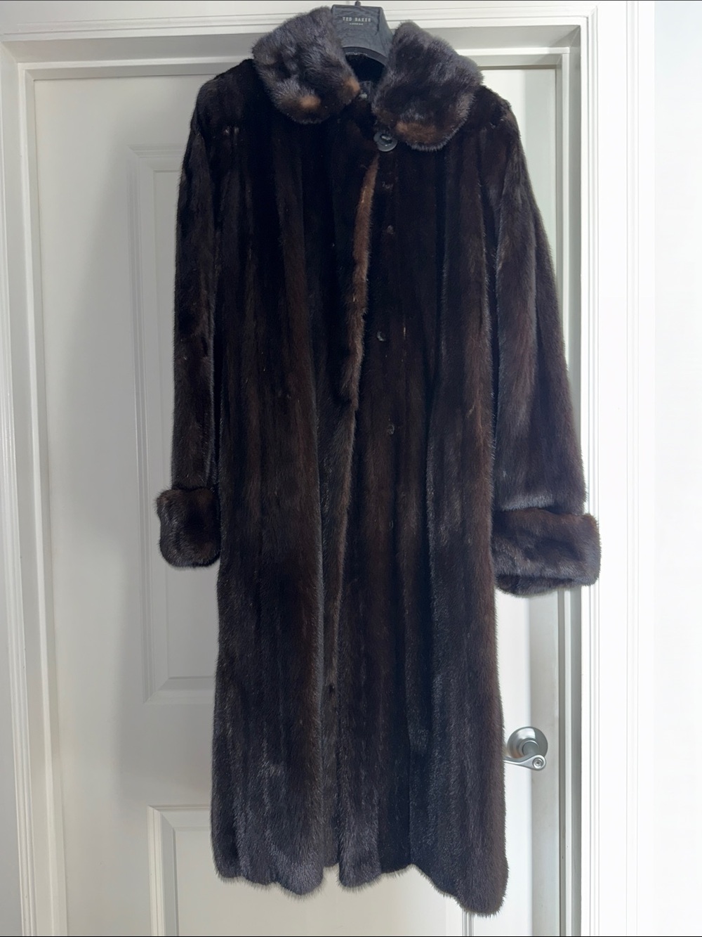 Classic Dark Brown Full-Length Mink Coat - Luxury Outerwear